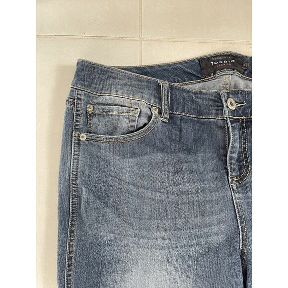 Torrid Ultra Skinny Jeans Distressed Cut Off Frayed Stretch - Picture 2 of 13